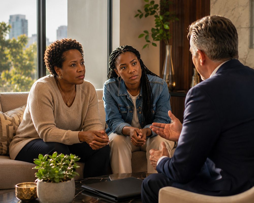 surety-bond-cosigner-consultation-san-diego-1080x1080.webp 3 Family discussing co-signer responsibilities for a surety bond in San Diego.